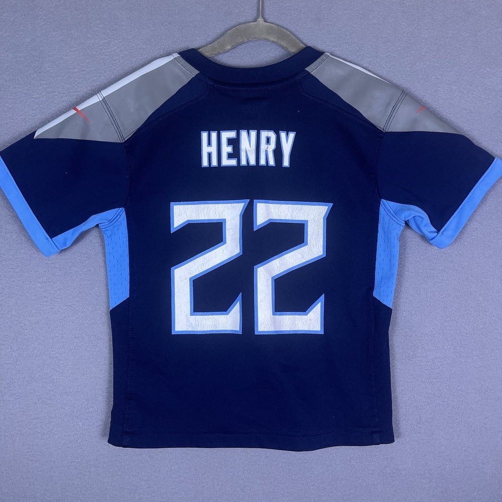 Tennessee Titans Boys Sz 7 NFL Jersey Nike On Field 22 Derrick Henry Blue